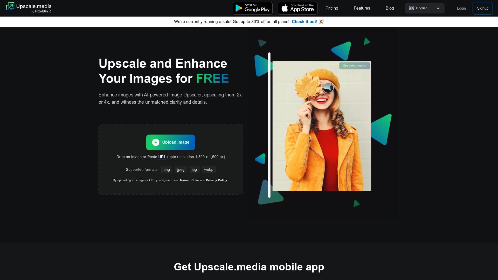 Upscale Media-免费的图像放大和增强服务